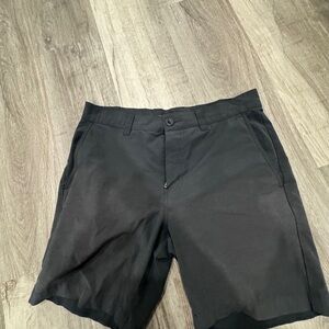 Travis Mathew Black Flat Front Shorts for golf